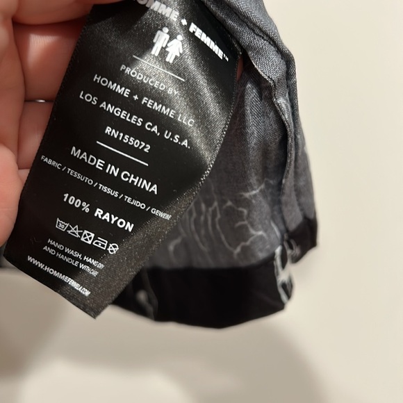 Homme + Femme GENESIS BUTTON DOWN BLACK AND WHITE Large men nwt new shirt top - Picture 6 of 9